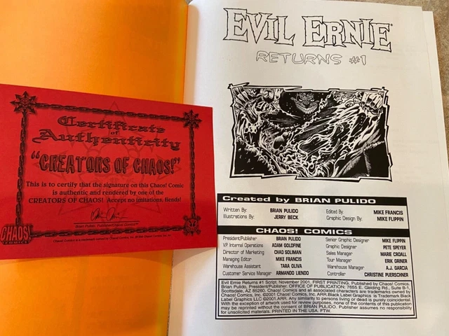 Evil Ernie "king of the dead" returns premium edition script limited to 250 2