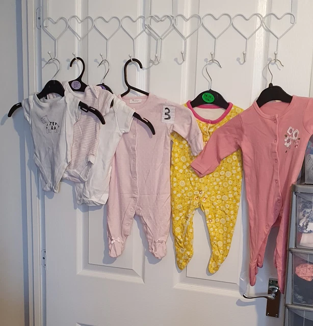 baby girls bundle joblot size 0-3 months clothes sleepsuits all in one vest