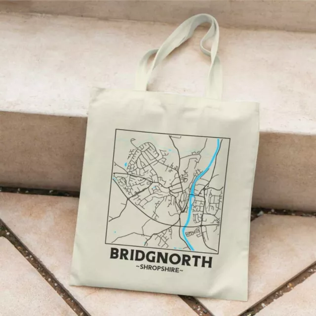 Bridgnorth - Shropshire City Street Map Tote Bag