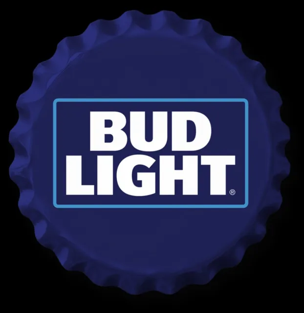 Bud Light Beer 16.5” Aluminum Bottle Cap USA Made BUY MORE & SAVE UP TO 15%