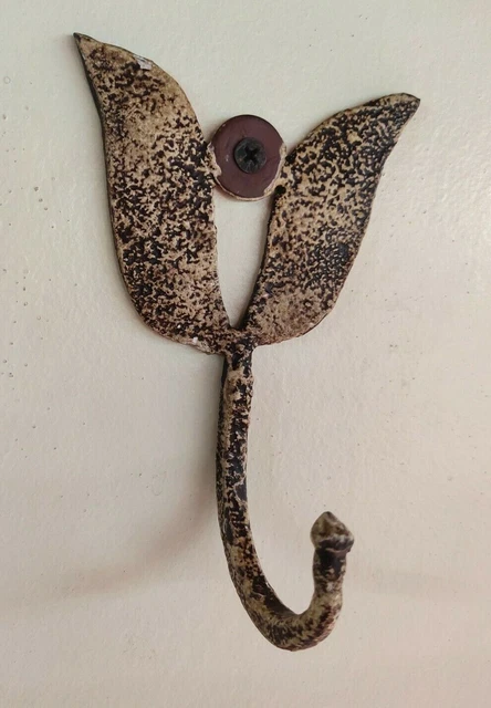 Vintage Hand Forged Hook / Black Smith / Hot Iron Work / Decorative / Antique