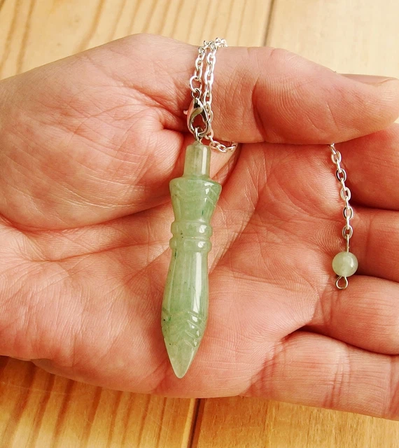 Pendule Aventurine Verte Égyptien Thot - Pendule Divinatoire En Pierre Naturelle France Minéraux