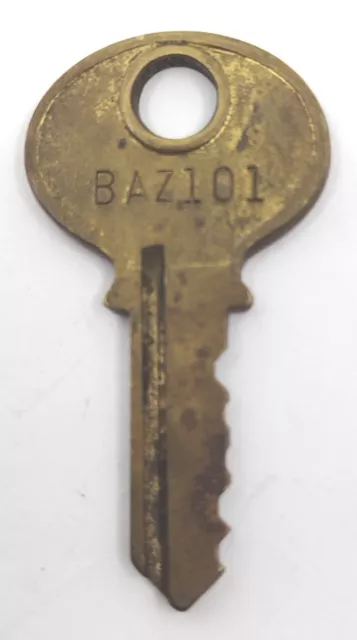 Vintage Key CORBIN CABINET LOCK CO BAZ101 New Britain Conn Appx 1-5/8" LOCK 2