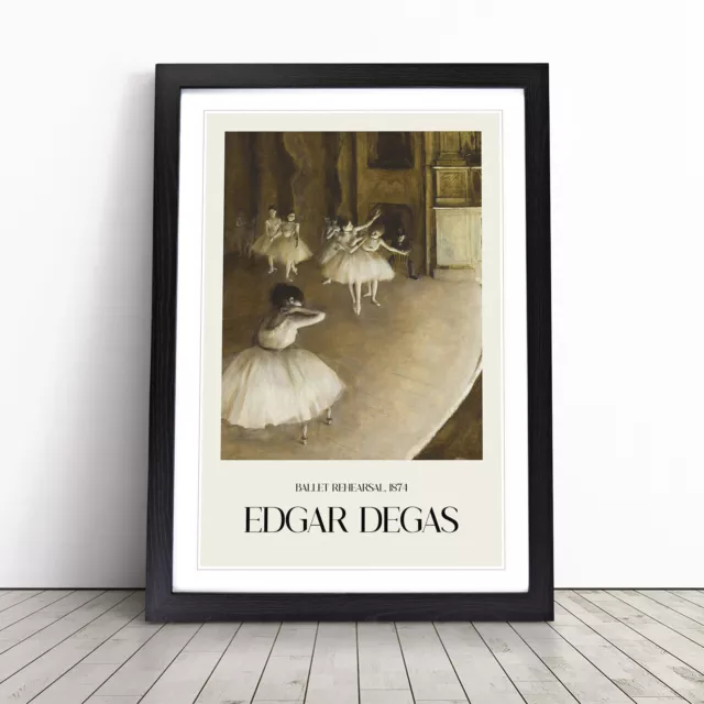 Ballet Rehersal On Stage By Edgar Degas Wall Art Print Framed Picture Poster