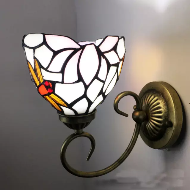 Tiffany bending petal Flower Wall Lamp Stained Glass LED Indoors Wall Light