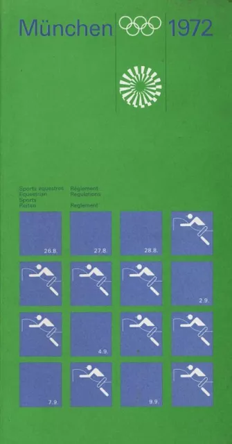 Olympische Spiele 1972 München Regelheft "Reiten" Otl Aicher OLYMPIADE OLYMPIA