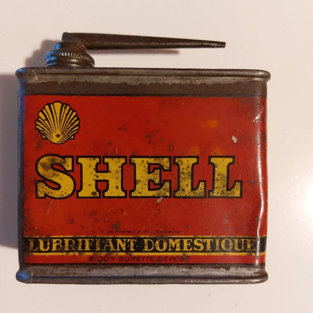 Objet Publicitaire Shell Bidon Ancien Rare Italien Shell Motor Oil ...