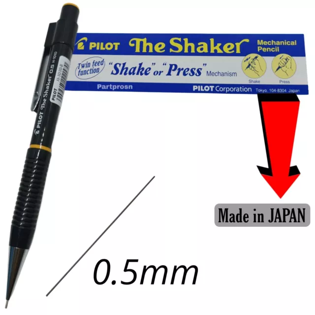 New Pilot The Shaker 0.5mm Black Mechanical Pencil H1010 H-1010 Japan Technology