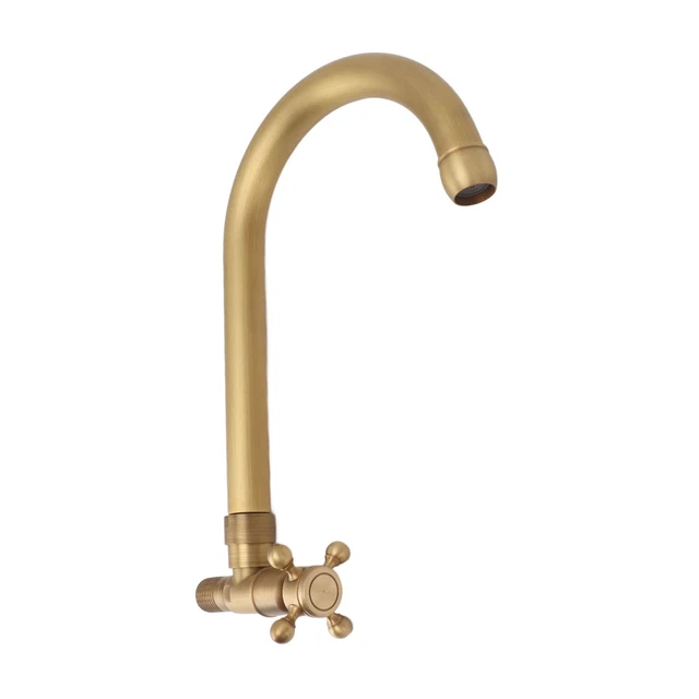 Antique Brass Basin Faucet W/ Knob Single Handle Faucet Hot Cold Water HOT