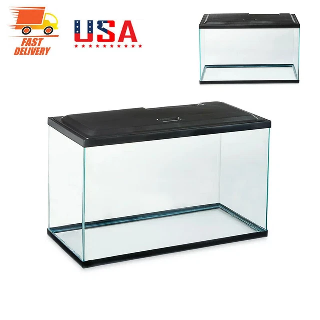 Classic Fish Tanks 10-Gallon Glass Aquarium Starter Kit Home Water Tank