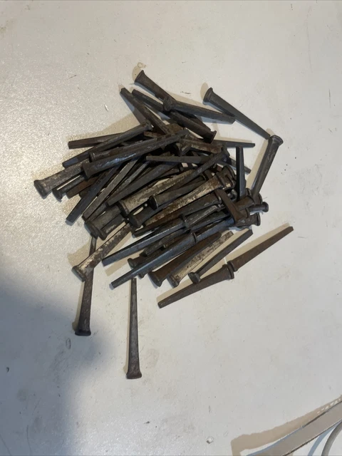 Lot of 100 Vintage Square Cut 1-1/2" Long Nails Light Patina Surface Antique