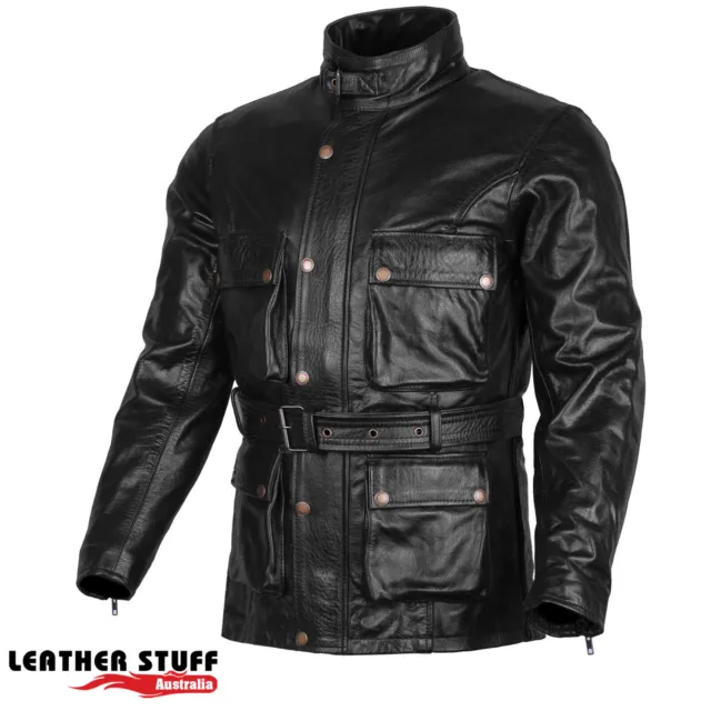 Motorcycle Motorbike Belstaff Trialmaster waxed vintage Cowhide Leather Jacket