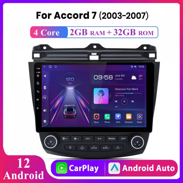 For Honda Accord 2003-2007 10" Android 12 Stereo Car Radio GPS Navi CarPlay DAB+