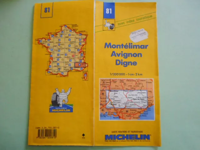 Michelin Carte 81 Montelimar Avignon Dignes  1989 Maps Karte Cartolina