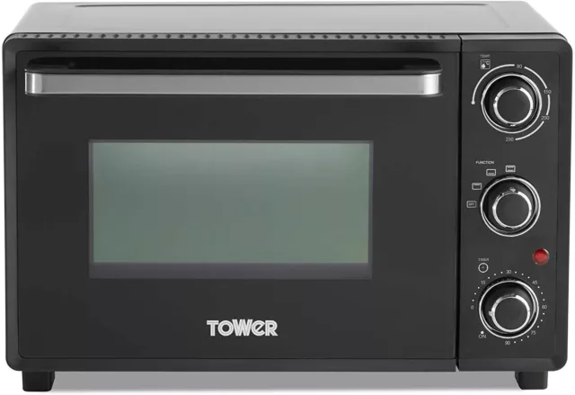 Tower T14043 Compact Mini Oven 23L All-in-One Cooking 1500w Black & Silver