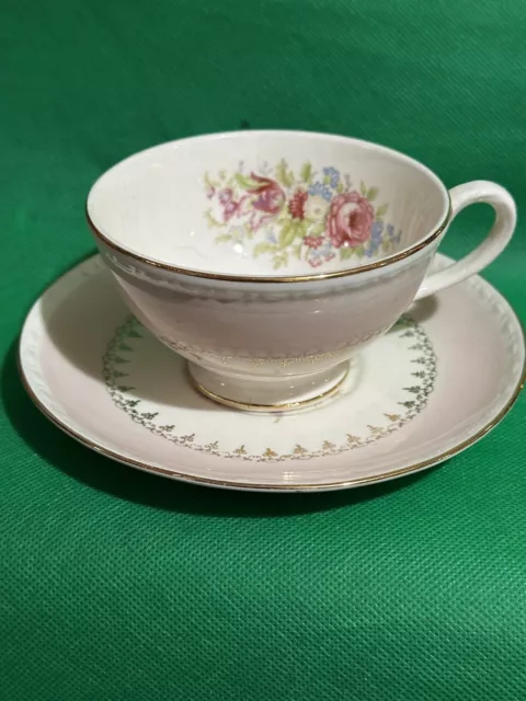 VTG Homer Laughlin Eggshell Georgian Marilyn Pink Tea Cup & Saucer Teacup china