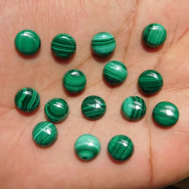 Natural Malachite Round 3 mm to 20 mm Cabochon  Loose Gemstone Lot
