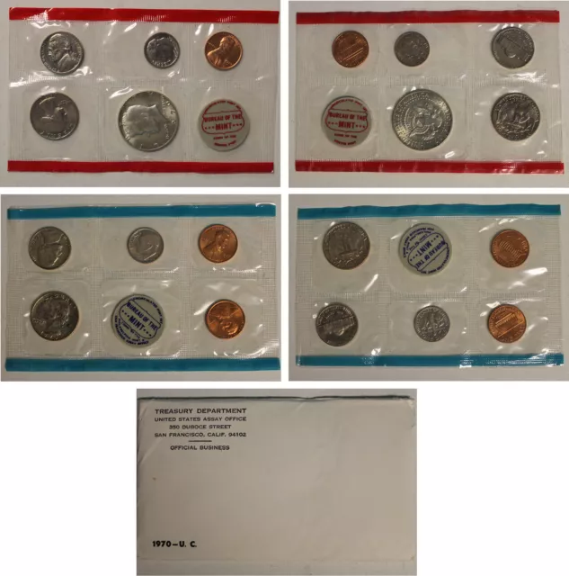 1970 US Mint Set with 40% Silver Kennedy half dollar (OGP) 10 coins