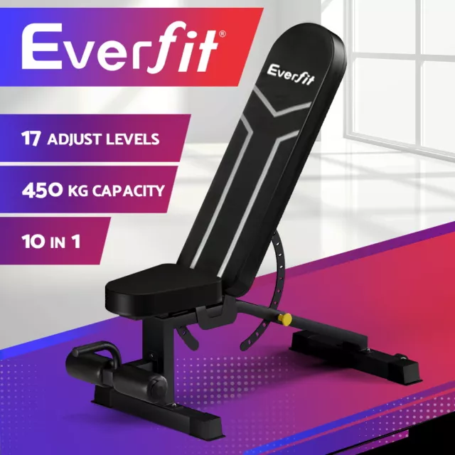 Everfit Weight Bench 450KG FID Bench Adjustable Bench Press Home Gym Equipment