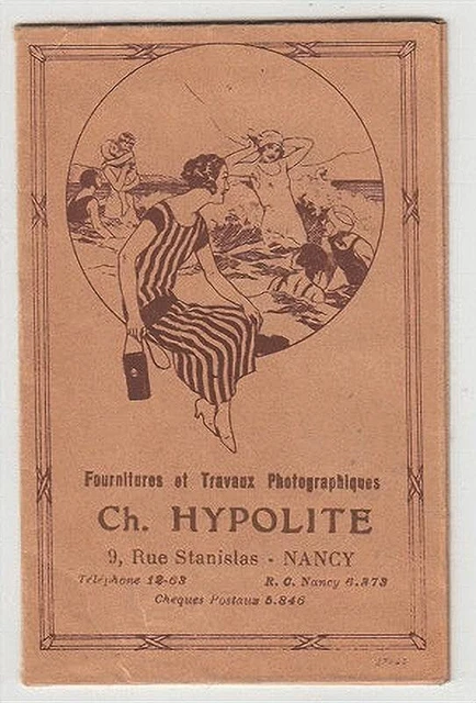 EARLY FRENCH KODAK GIRL  PRINT & NEGATIVE ENVELOPE ~ NANCY FRANCE ~ c. - 1905
