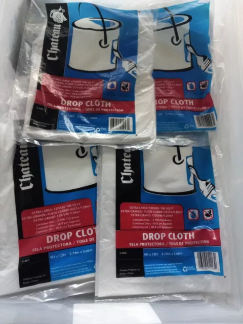 Chateau paint drop cloth 12 Ft x 9 Ft Set of 4