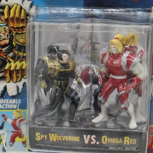 1994 Toy Biz Marvel X-Men Steel Mutants Spy Wolverine vs. Omega Red Figures 3