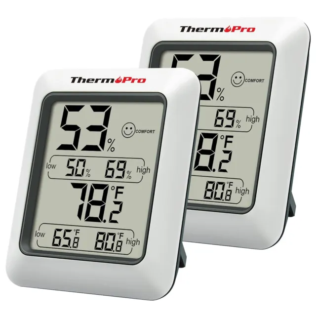 ThermoPro TP50 2 Pieces Digital Hygrometer Indoor Thermometer Room Thermometer