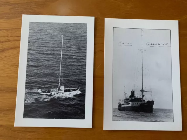 Pirate Radio Ships Radio Caroline And Radio Scotland Set Of 2 Original Postcards