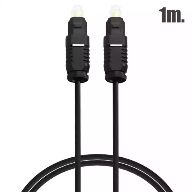 Cable Fibre Optique Connecteurs Tos Link 1m M/M Audio Digital HiFi SPDIF Noir