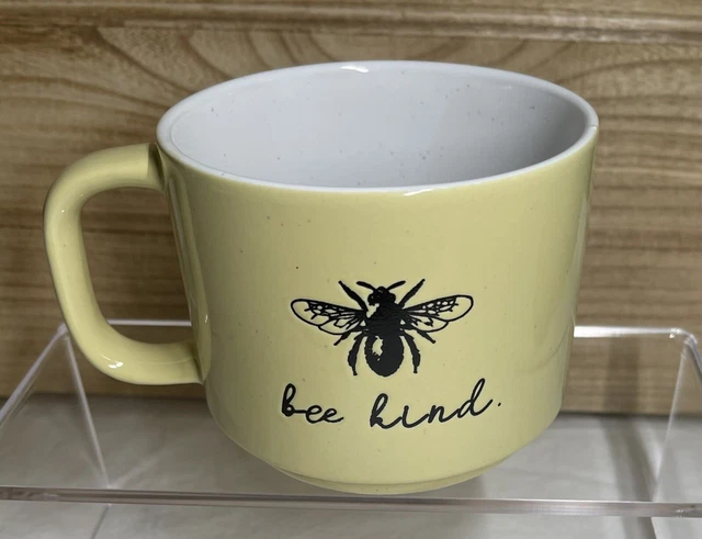 Bee Kind Coffee Tea Mug Cup 18 Oz Ceramic Soft Yellow By Market Finds