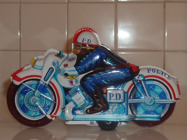 Moto de police ancienne avec motard - Collection