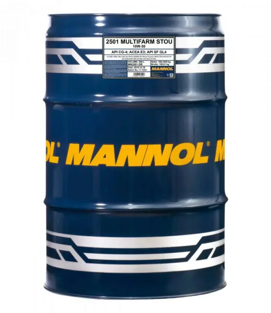 208L Mannol Motoröl Multifarm STOU 10W-30 API CG-4 CF-4 GL-4 Landmaschinen Öl