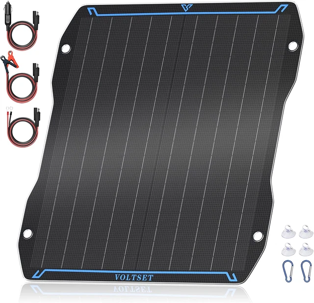 20W 12V Flexible Solar Panel Car Battery Charger, Portable Waterproof Power Tric