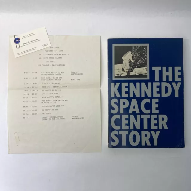 1975 KSC Itinerary NASA Business Card & Kennedy Space Center Story Book