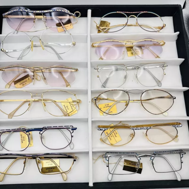 12 X Convoluté Collection Paquet Lunettes Vintage 80s MCS Roger Rodege 24 CT Gp