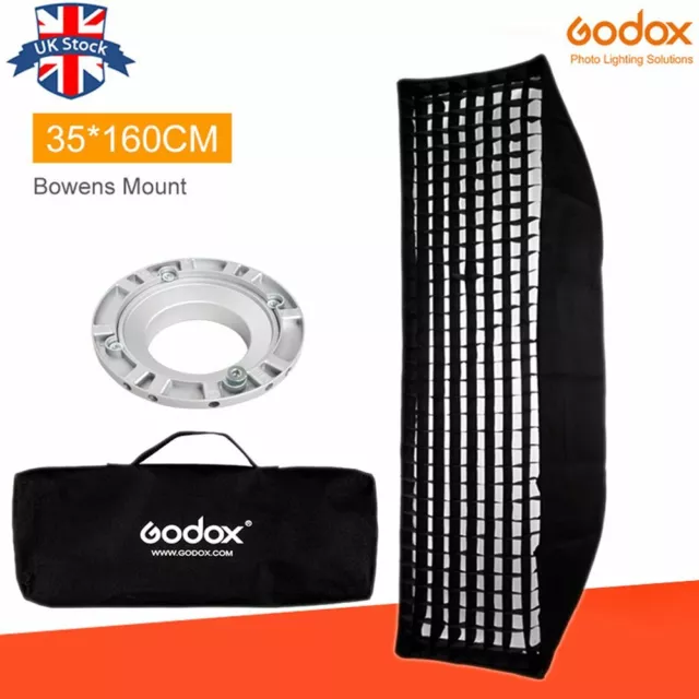 UK Godox 35*160cm 14"x 63" Grid Honeycomb Softbox Bowens Mount for Studio Flash