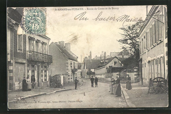 CPA St-Amand-en-Puisaye, Route de Cosne et de Donzy 1907