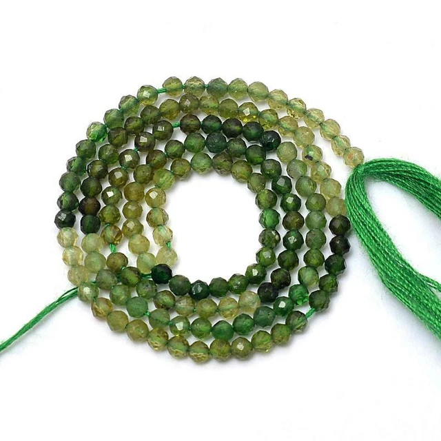 AAA Naturel Facettes Multi Vert Tourmaline Gemmes Perles 13 " Brin 2mm-3mm