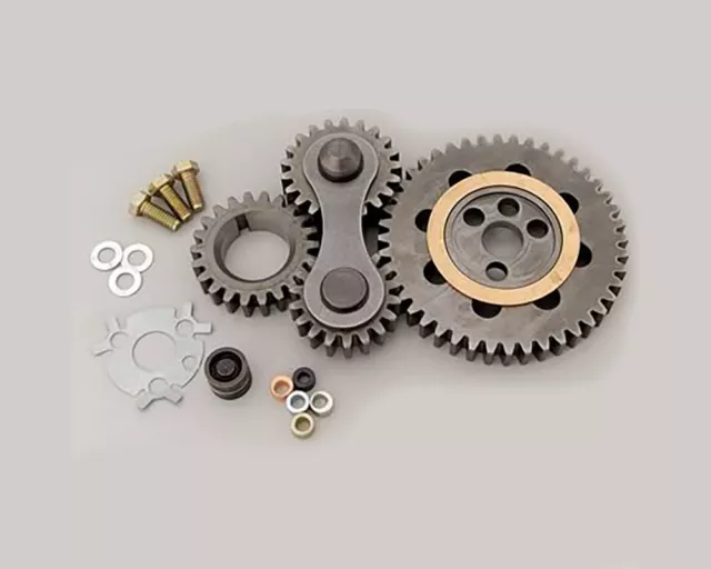 70-86 305 350 SBC Dual Idler Gear Drive Timing Set w/ Locking Plate NOISY