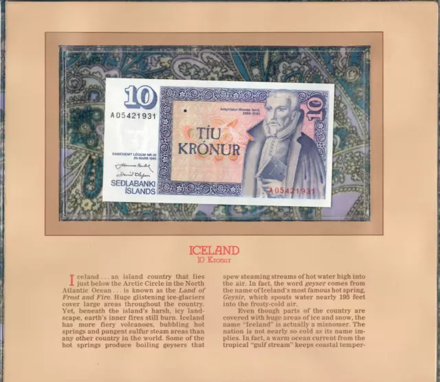 Most Treasured Banknotes Iceland 1961 (1981) 10 Kronur P-48a.1 UNC A05421931