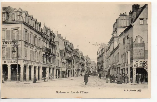 REIMS - Marne - CPA 51 - Les rues - rue de l' Etape - Comptoir de la Comete