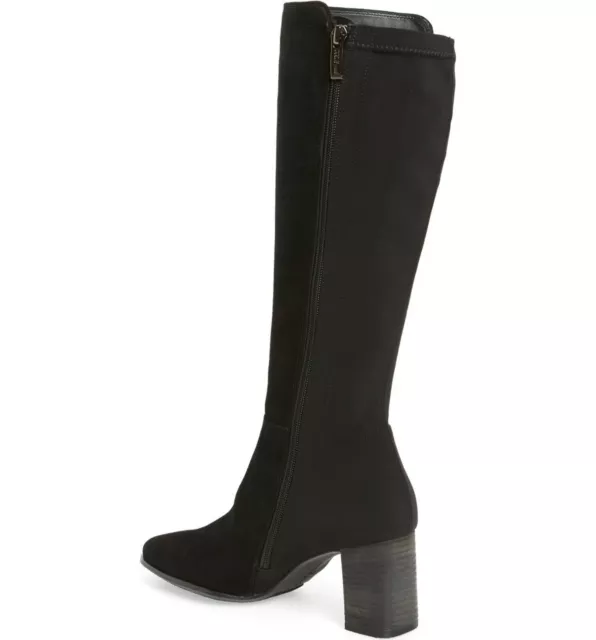 $650 PAUL GREEN Jackie Water Resist KNEE Boot BLACK SUEDE BLOCK 5.5AU 8 US (TD7) 2