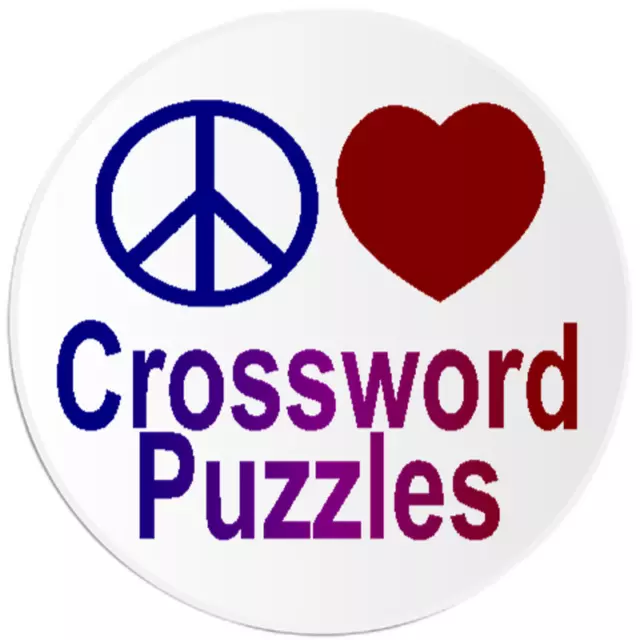 Peace Love Crossword Puzzles - 100 Pack Circle Stickers 3 Inch