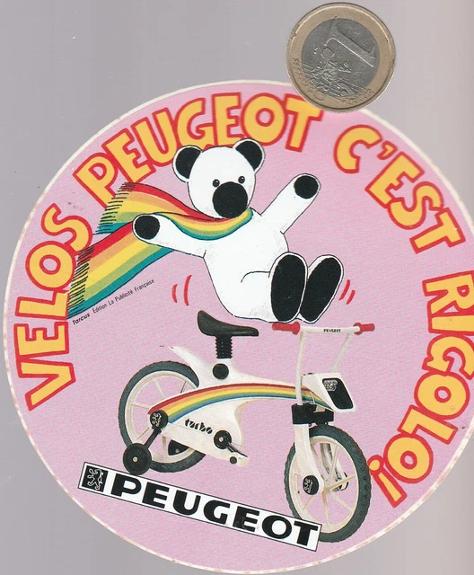 AUTOCOLLANT PUBLICITAIRE VINTAGE velo enfant peugeot EUR 5,00 - PicClick FR