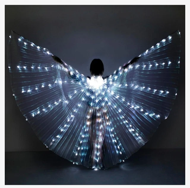 40" LED Isis Wings Glow Belly Dance Light Up Performance Angel Cosplay Wings