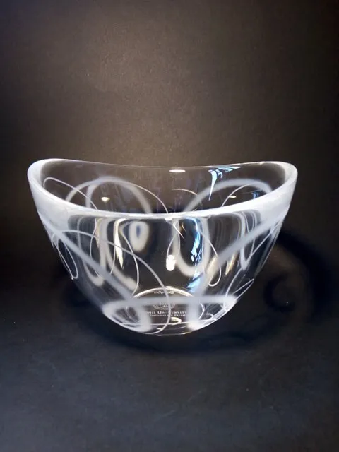 Ingegerd Ramen For Orrefors Pond Collection "Tangle" Oval Glass Bowl