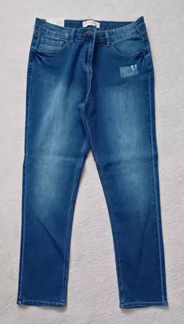 Jeans elasticizzati da donna Matalan Papaya nuovi con etichette taglia 14R (gamba 29") blu medio