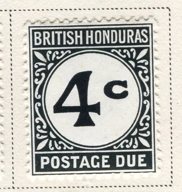 BRITISH HONDURAS; 1923 early Postage Due issue fine Mint hinged 4c. value