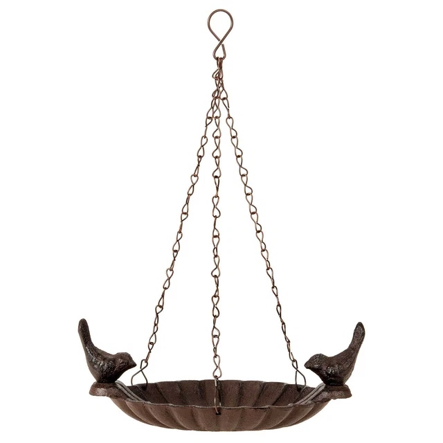 Vogeltränke Vogelbad hängend Gußeisen Vogel Futterstelle Futterschale Gartendeko