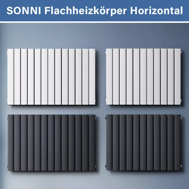 Flachheizkörper Horizontal Design Paneel Heizkörper Mittelanschluss Heizwand